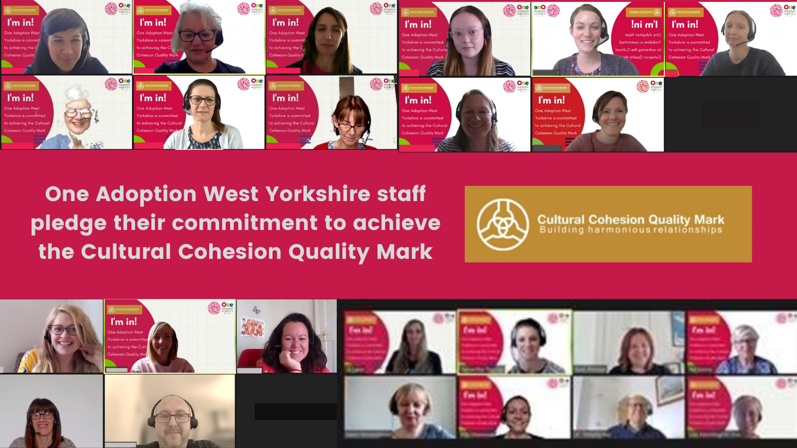 A collage of One Adoption staff supporting the CCQM